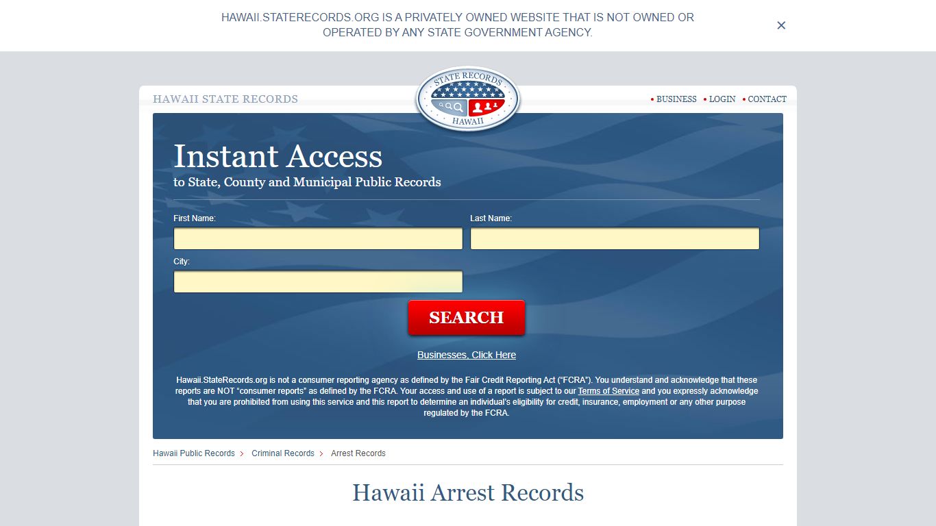 Hawaii Arrest Records | StateRecords.org