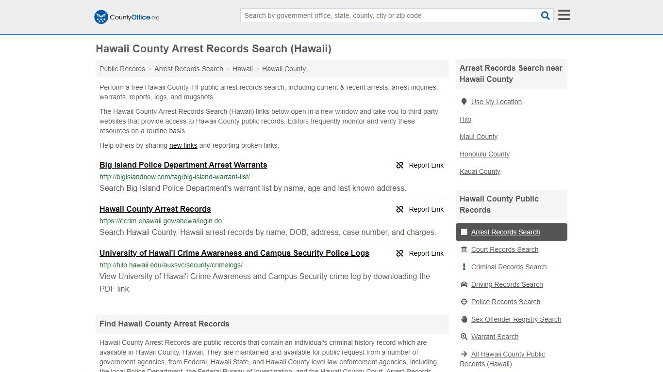 Arrest Records Search - Hawaii County, HI (Arrests & Mugshots)